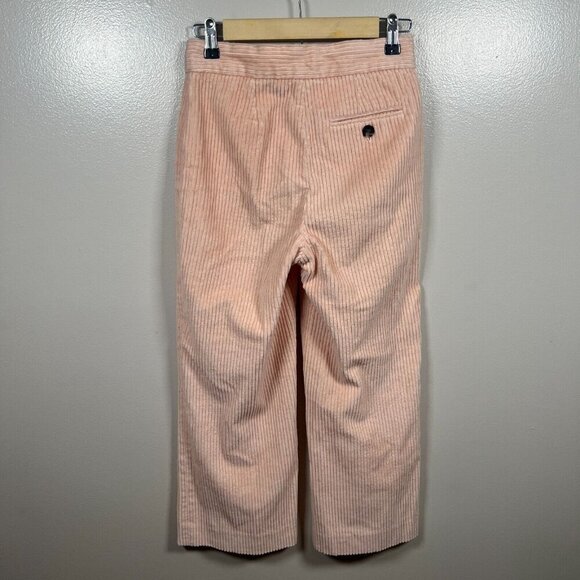 Ba&sh Corduroy Lady Pants Size 0 US 4 Pink Wide Leg Cropped High Rise - Picture 2 of 9